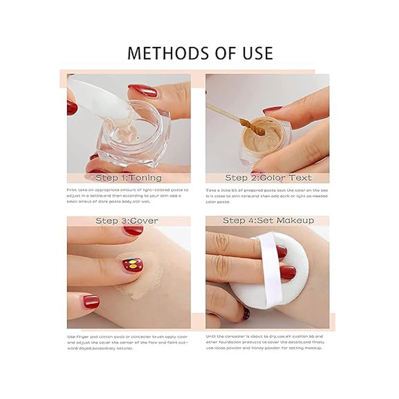 Tattoo Cover Up Makeup Waterproof, Professional Tattoo Concealer Use On Body, For Legs, Dark Spots, Scars, Vitiligo by Josla
