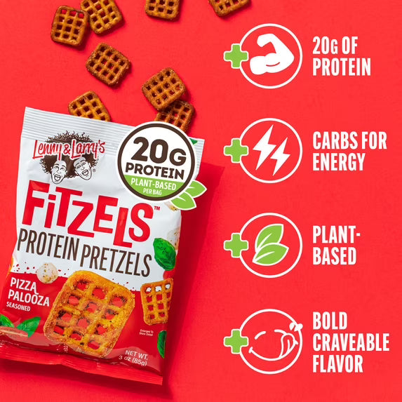 Lenny and Larry's Fitzels Protein Pretzels, Pizza Palooza, 20g Protein, 3oz by Josla Marketplace