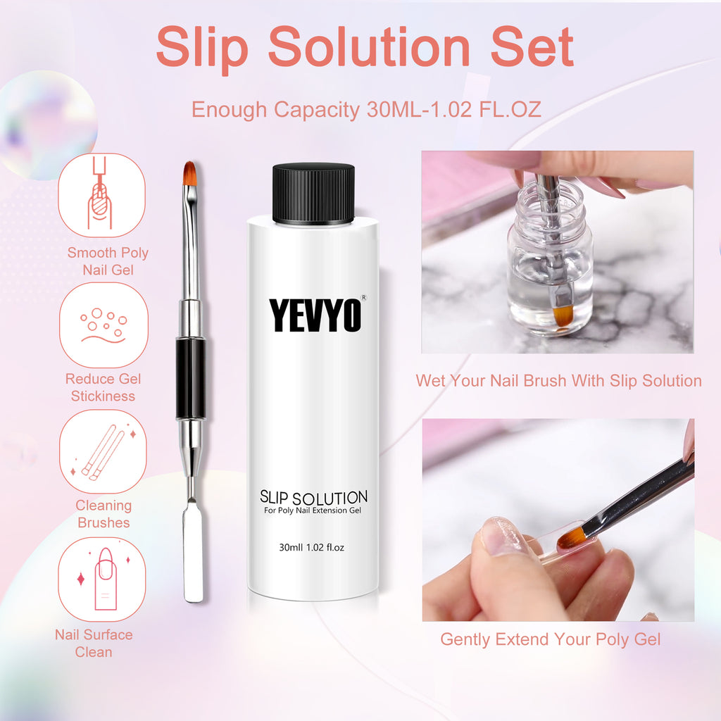6 PCS Poly Gel Nail Kit With UV Lamp, Nail Brush And Nail Forms Top Base Coat Builder Nails Art Tools by Josla