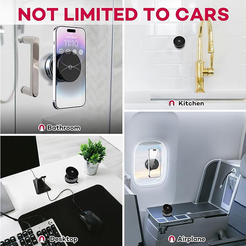 Car Phone Holder, Upgraded 360Adjustable Vacuum Suction 20X Magnets by Josla
