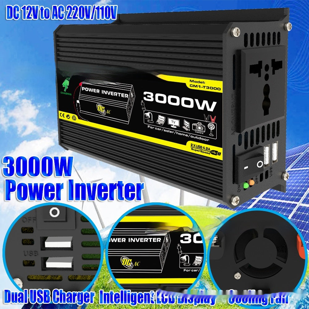 Inverter 12V To 220V110V3000W Vehicle Solar Power Conversion Inverter Off-grid High Frequency Correction by Josla