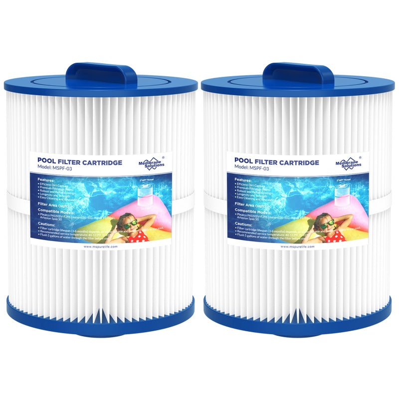 2 Pack PAS50SV-F2M Hot Tub Spa Filter Cartridge, Compatible With Unicel 6CH-502, Filbur FC-0311, Master Deluxe M60506, Magnum AR50, Baleen AK-90161, Excel Filters XLS-604 Artesian Spas Filter by Josla