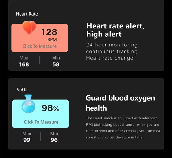 SmartWatch Men Women1.83inch BT Face Heart Rate Fitness Tracker by Josla