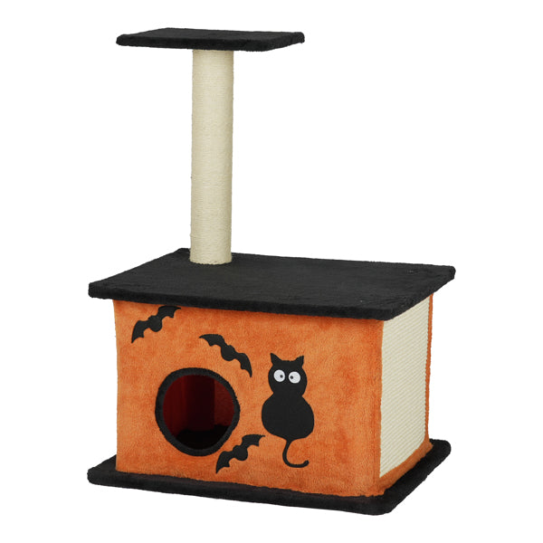 33inch Halloween Cat Tree, Cat Tower Cat Tree For Indoor Cats With Spacious Cat Condo, Large Platform, Sisal Scratching Post, Orange & Black by Josla