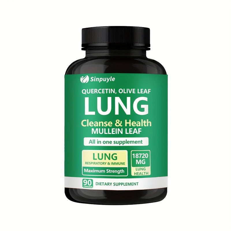 Lung Cleanse Respiratory Support Supplement Mullein Leaf Quercetin 90 Capsules by Josla