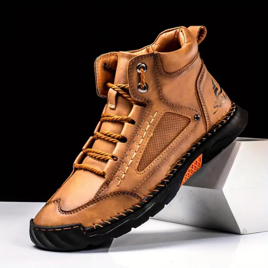 Hand Sewn Ankle Boots With Flat Straps And Casual Shoes by Josla