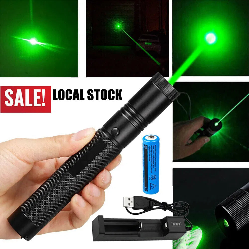 1MW Starker Grüner Laserpointer Outdoor-Lazer-Taschenlampe USB Wiederaufladbar by Josla