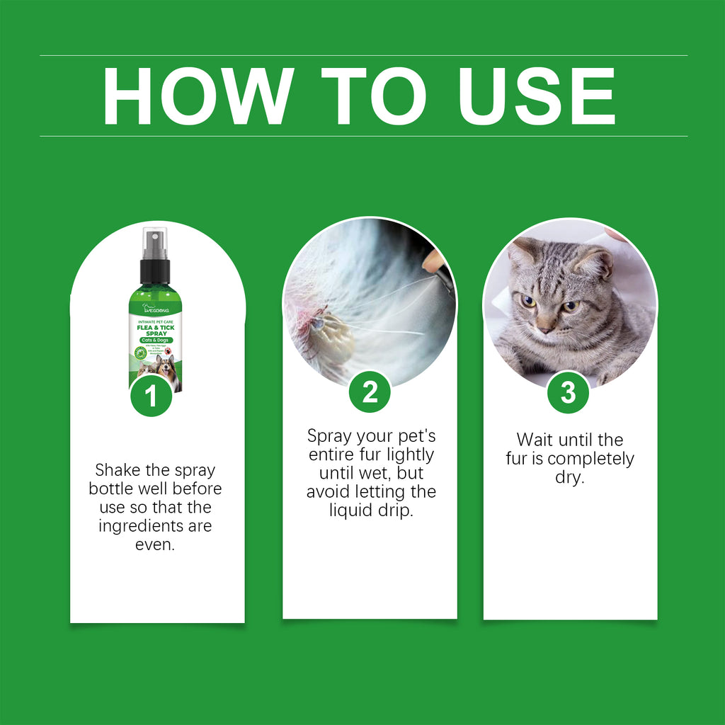 Natural Flea & Tick Spray For Dogs & Cats, Plant-Based Pest Repellent Kills Fleas, Ticks, Lice & Mites by Josla