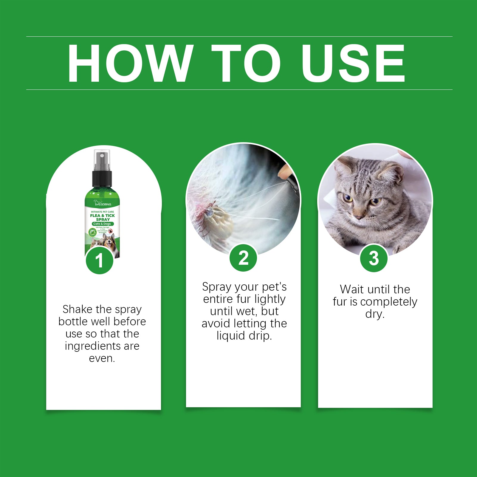 Natural Flea & Tick Spray For Dogs & Cats, Plant-Based Pest Repellent Kills Fleas, Ticks, Lice & Mites by Josla