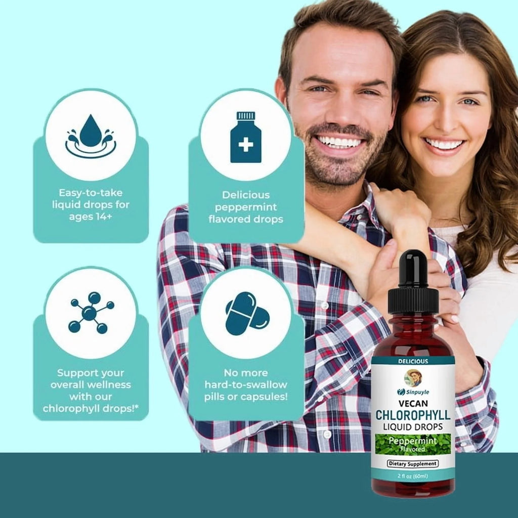 Vegan Chlorophyll Liquid Drops, Peppermint Flavored, Supports Detox And Fresh Breath, 60ml by Josla