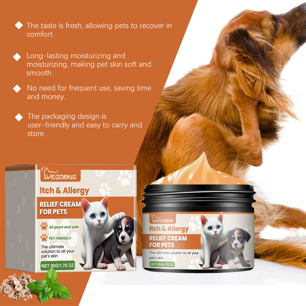 Pet Itch & Allergy Relief Cream, Soothing Skin For Dogs & Cats, Natural Herbal Extracts For Itch, Bites & Irritated Skin, 50g by Josla