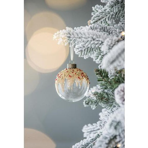 D3 Christmas Ball Ornaments, Glass Decorative Hanging Ball Christmas Tree Ornaments For Holiday Party Decorations, Set Of 12 by Josla