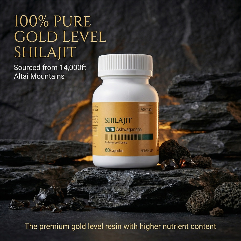 Shilajit Extract 550mg With Ashwagandha For Men And Women Energy, Stamina & Vitality Support And More, 60 Capsules by Josla