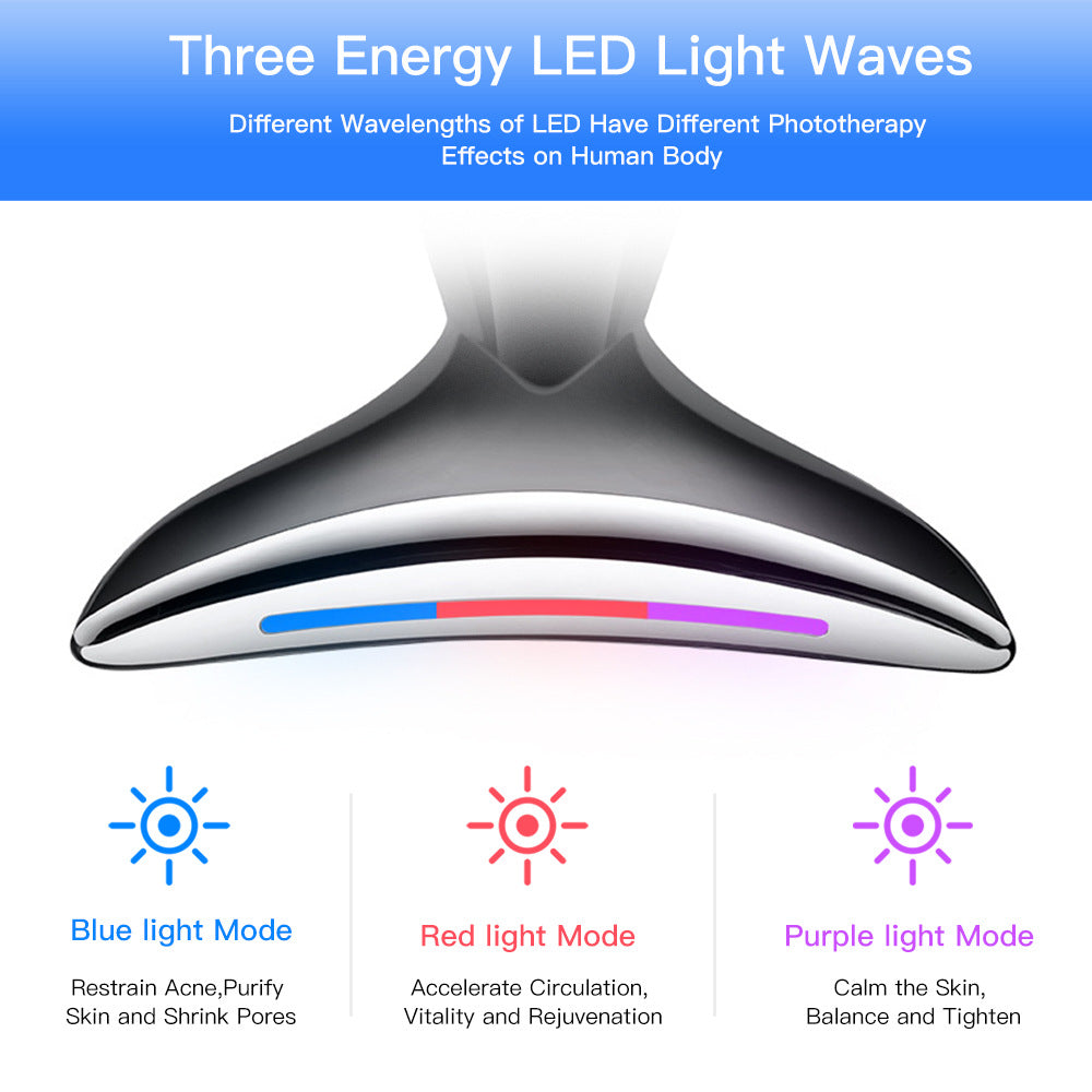 EMS Microcurrent Neck Face Beauty Device With 3 Colors LED Photon Therapy Skin Tighten Reduce Double Chin Face Lifting Devices by Josla