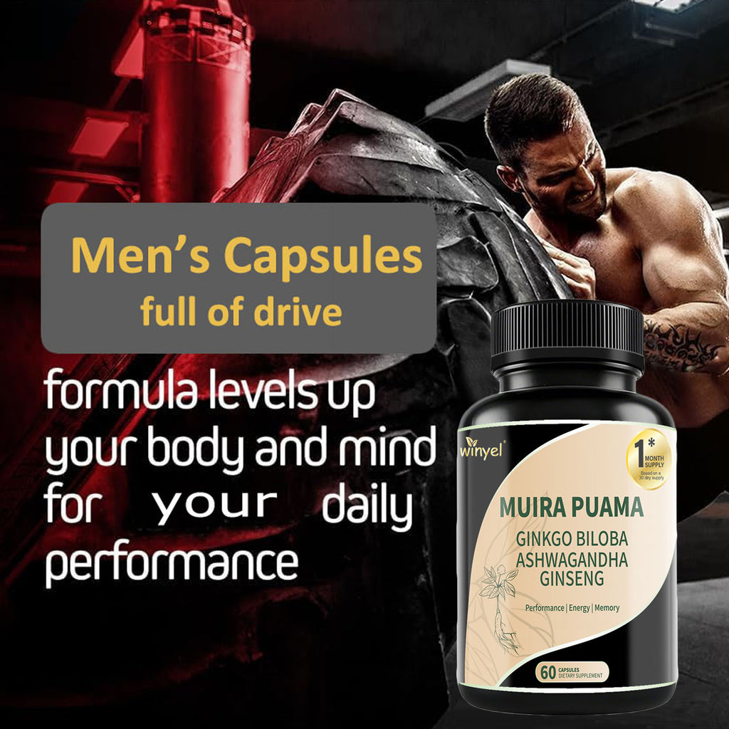 Muira Puama Ginseng Ashwagandha Ginkgo Tribulus Herbal Supplements Unleash Your Potential Through Our Pills Dietary Supplements, Help Promote An Active And Healthy Lifestyle 60 Capsules by Josla