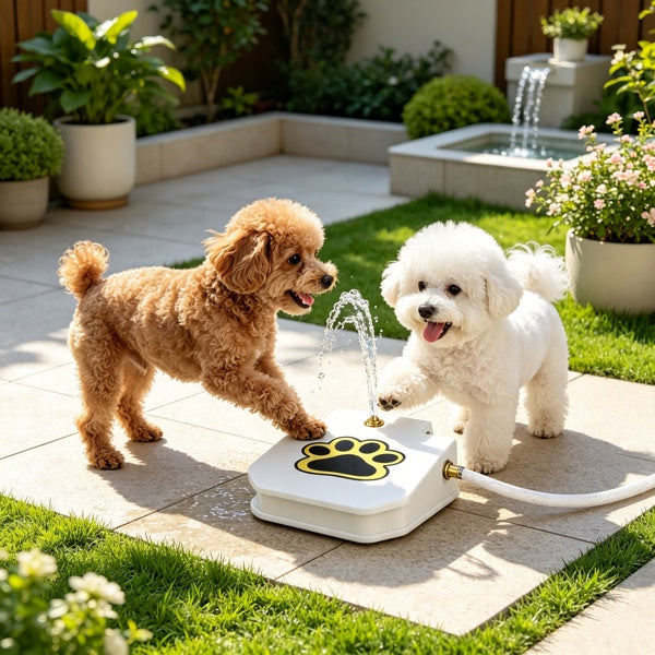 Dog Water Fountain Outdoor,No Electricity Step-On Activated Pet Sprinkler,Paw-Controlled Drinking Dispenser For Large & Small Dogs,Automatic Waterer For Yard, Garden, Lawn by Josla