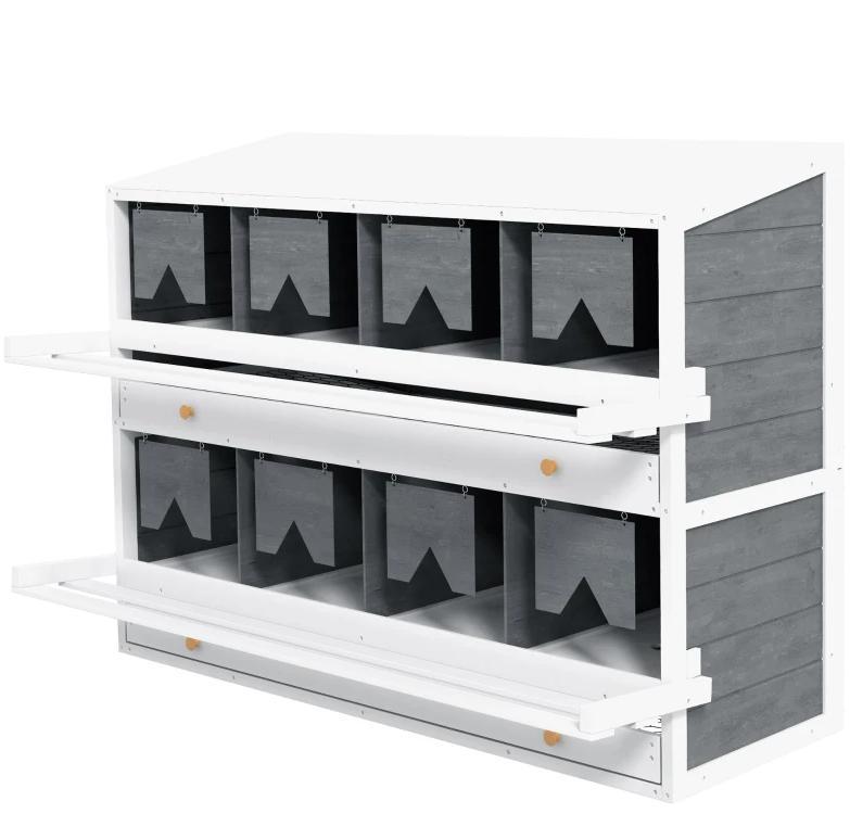 Chicken Nesting Box, 8 Compartment Wood Laying Boxes For Chicken Coop by Josla