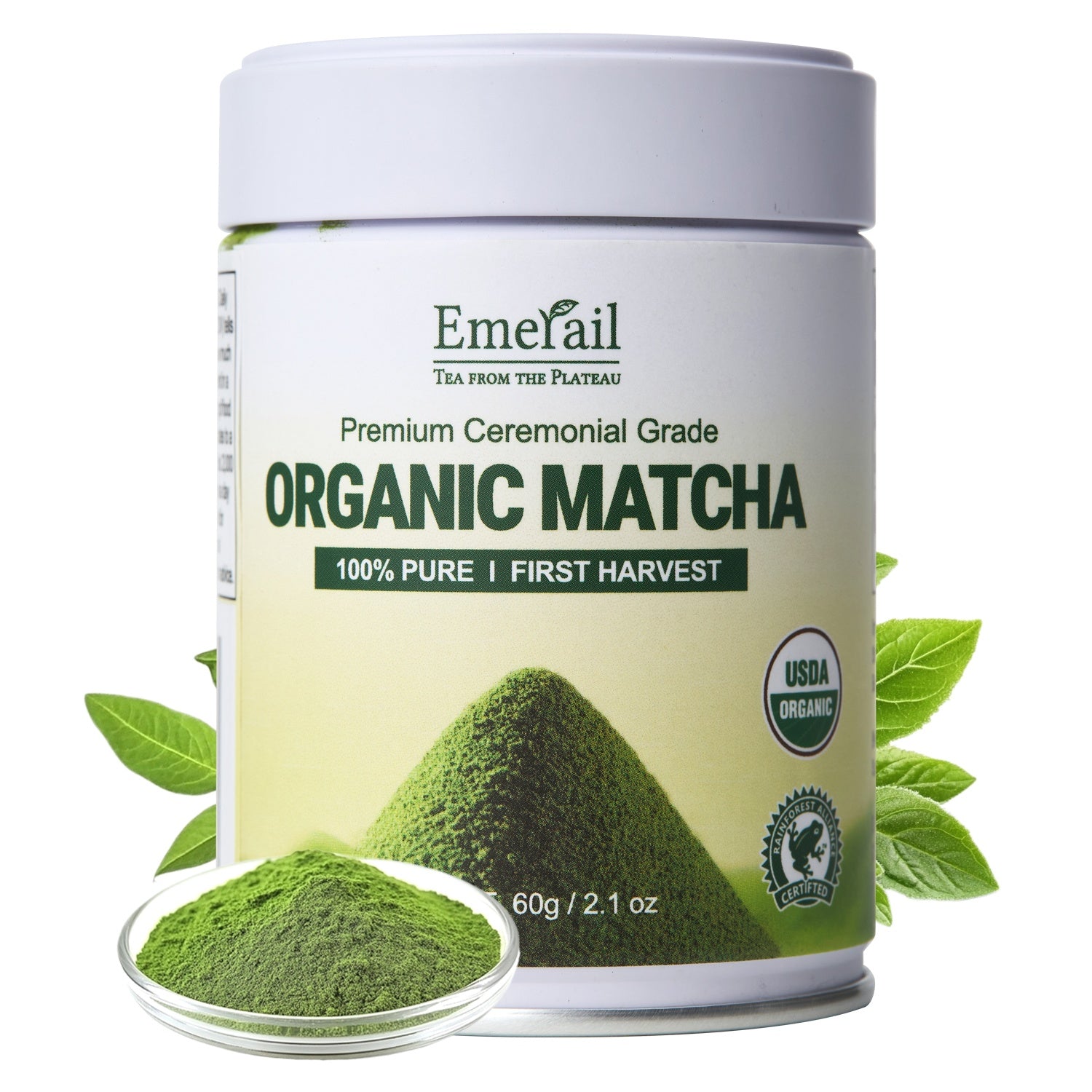 Matcha--Ceremonial Grade Organic Matcha Green Tea Powder,Premium First Harvest Unsweetened,1 0 0 Pure Matcha ForLattes,Smoothies,and Baking 60g 2.1oz-Ships From US-Tea-Coffee Mate by Josla