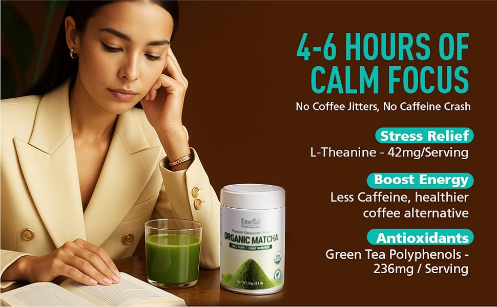Matcha--Ceremonial Grade Organic Matcha Green Tea Powder,Premium First Harvest Unsweetened,1 0 0 Pure Matcha ForLattes,Smoothies,and Baking 60g 2.1oz-Ships From US-Tea-Coffee Mate by Josla