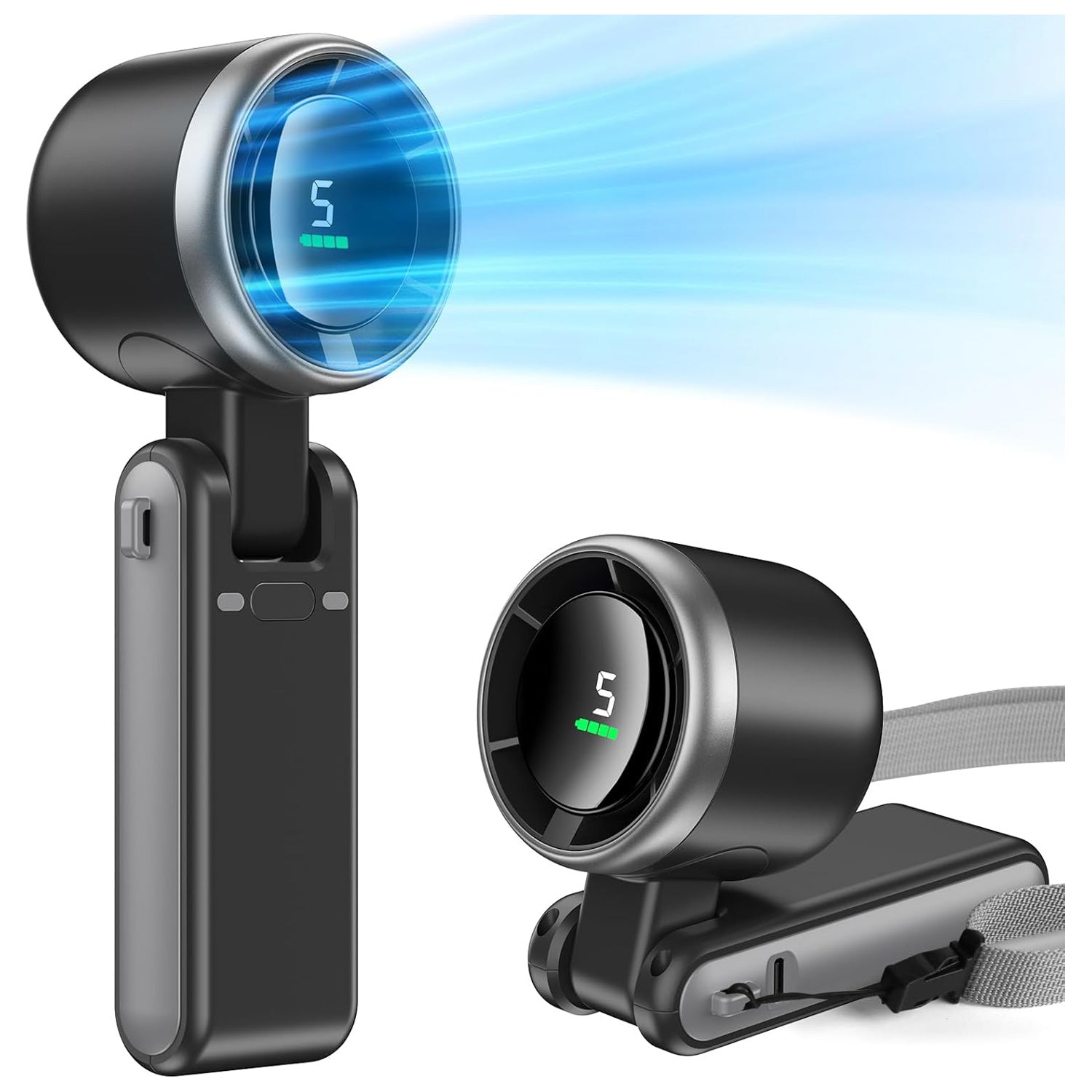 3 IN 1 Portable Handheld Turbo Fan, 5 Gear Wind,5000mAh Battery Operated by Josla