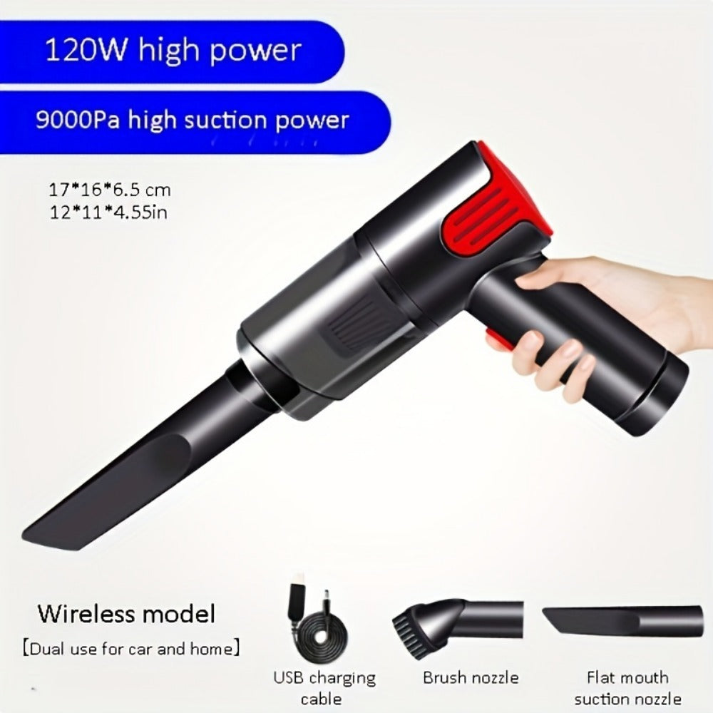 Wireless-red Car Vacuum Cleaner Wireless Usb Charging Car Vacuum Cleaner Home Handheld Mini Desktop Vacuum Cleaner Portable by Josla