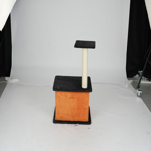 33inch Halloween Cat Tree, Cat Tower Cat Tree For Indoor Cats With Spacious Cat Condo, Large Platform, Sisal Scratching Post, Orange & Black by Josla