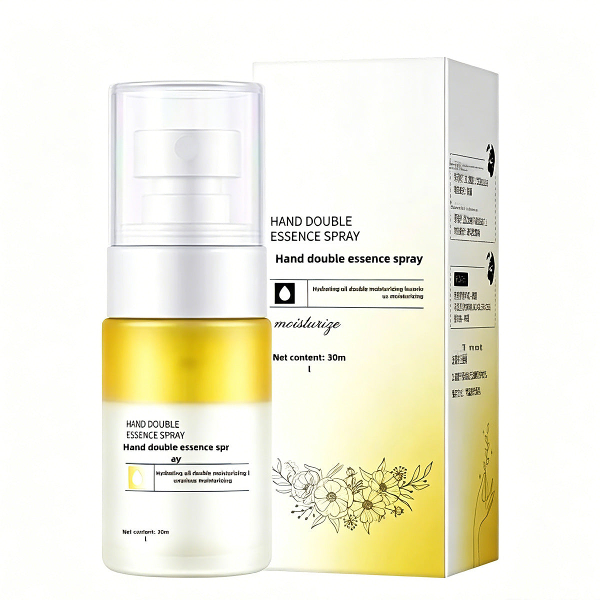 Hand Double Spray, Water-Oil Dual Formula Hydrating Hand Care Spray With Triple Plant Oil & Botanical Extracts, Quick Absorb Non-Sticky Dry Hand Moisturizer 30ml by Josla