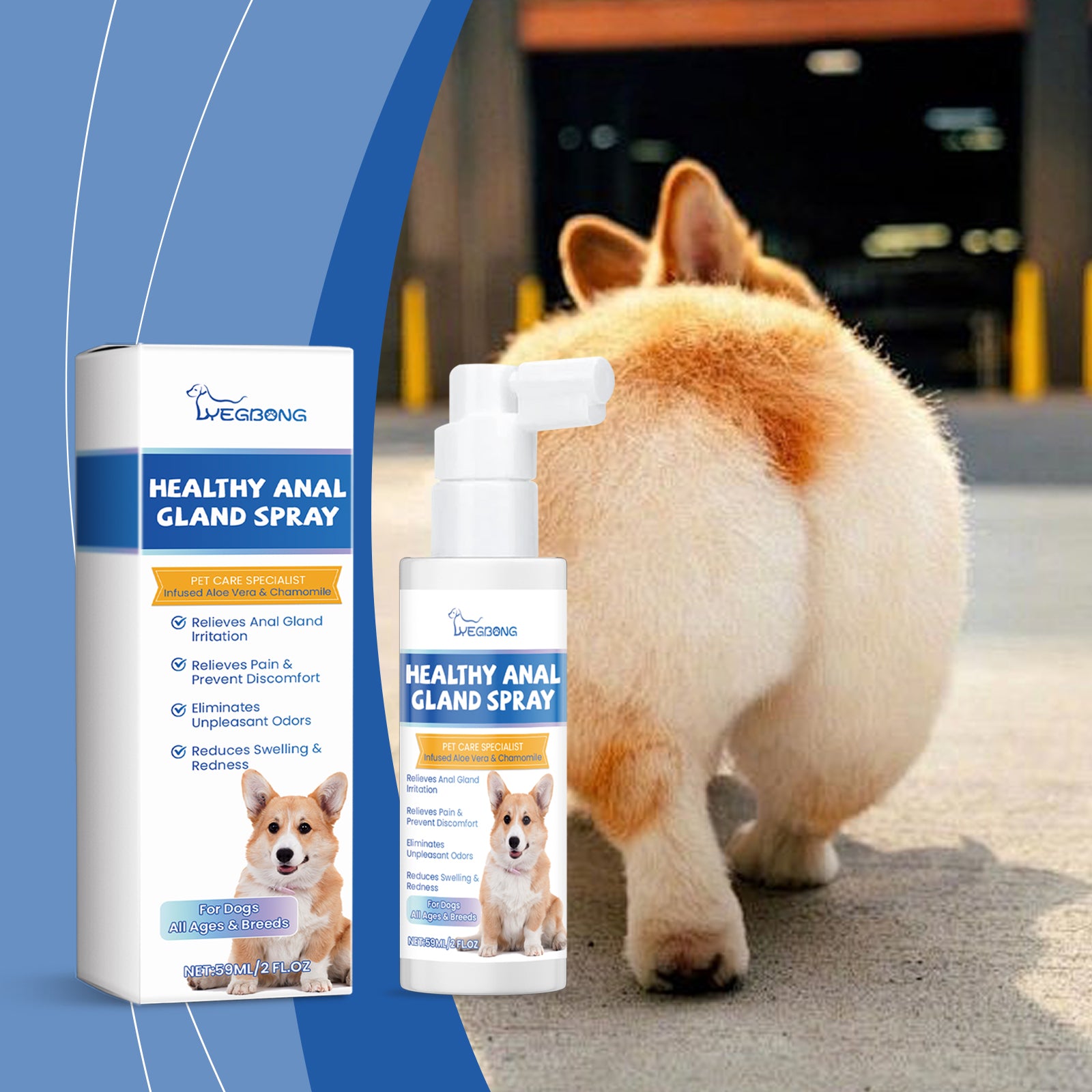 Healthy Gland Spray For Dogs, Dog Gland Care Spray For Infection Prevention, Reduce Itching Swelling & Bad Odor, Pet Gland Relief Spray For All Breeds & Ages by Josla