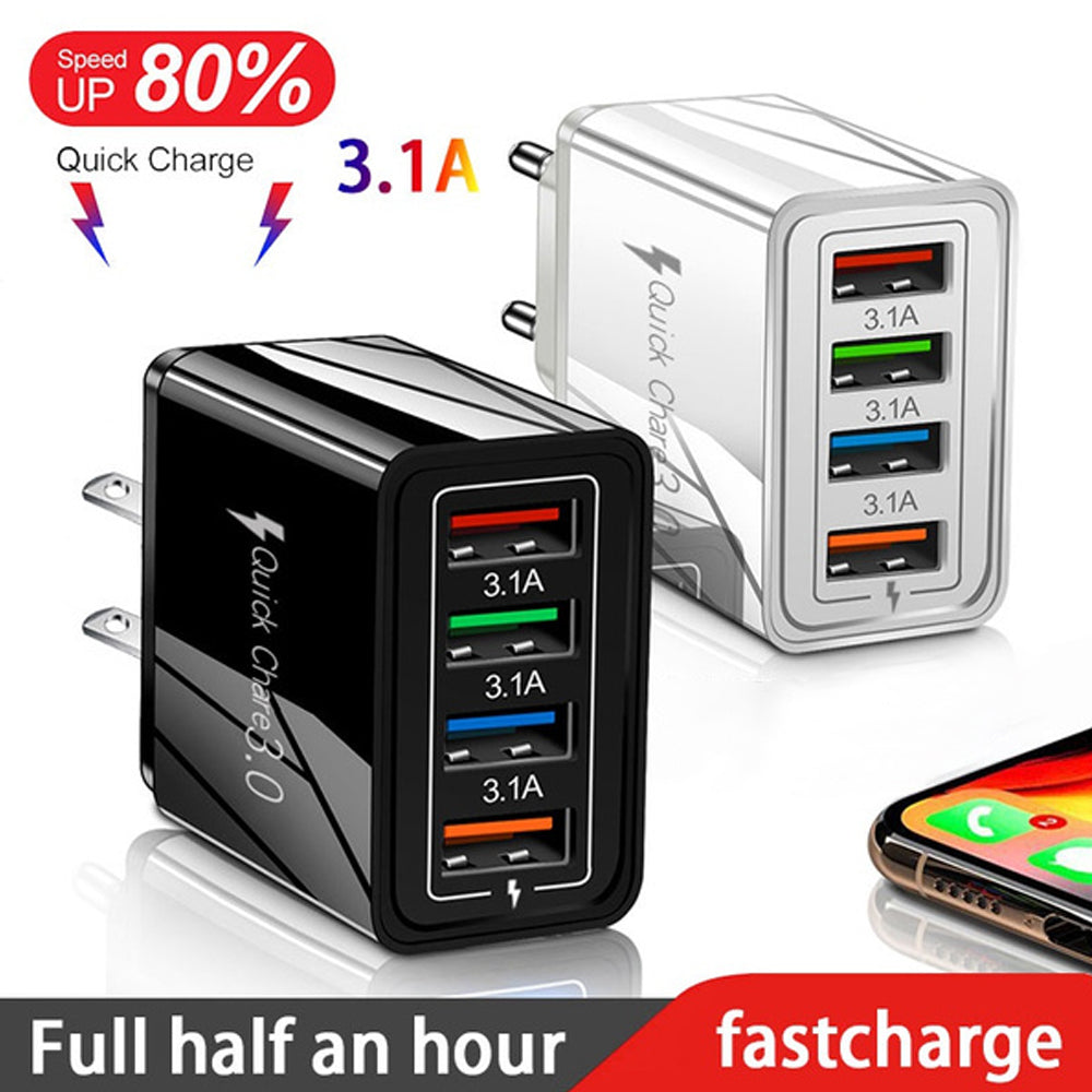 USB Charger Quick Charge 3.0 4 Phone Adapter For Tablet Portable Wall Mobile Charger Fast Charger by Josla