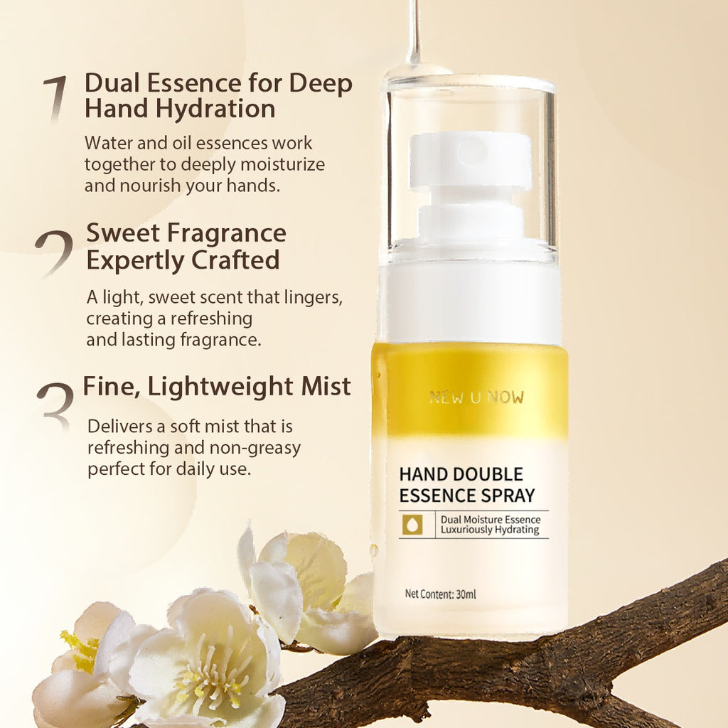 Hand Double Spray, Water-Oil Dual Formula Hydrating Hand Care Spray With Triple Plant Oil & Botanical Extracts, Quick Absorb Non-Sticky Dry Hand Moisturizer 30ml by Josla