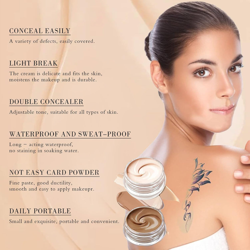 Tattoo Cover Up Makeup Waterproof, Professional Tattoo Concealer Use On Body, For Legs, Dark Spots, Scars, Vitiligo by Josla