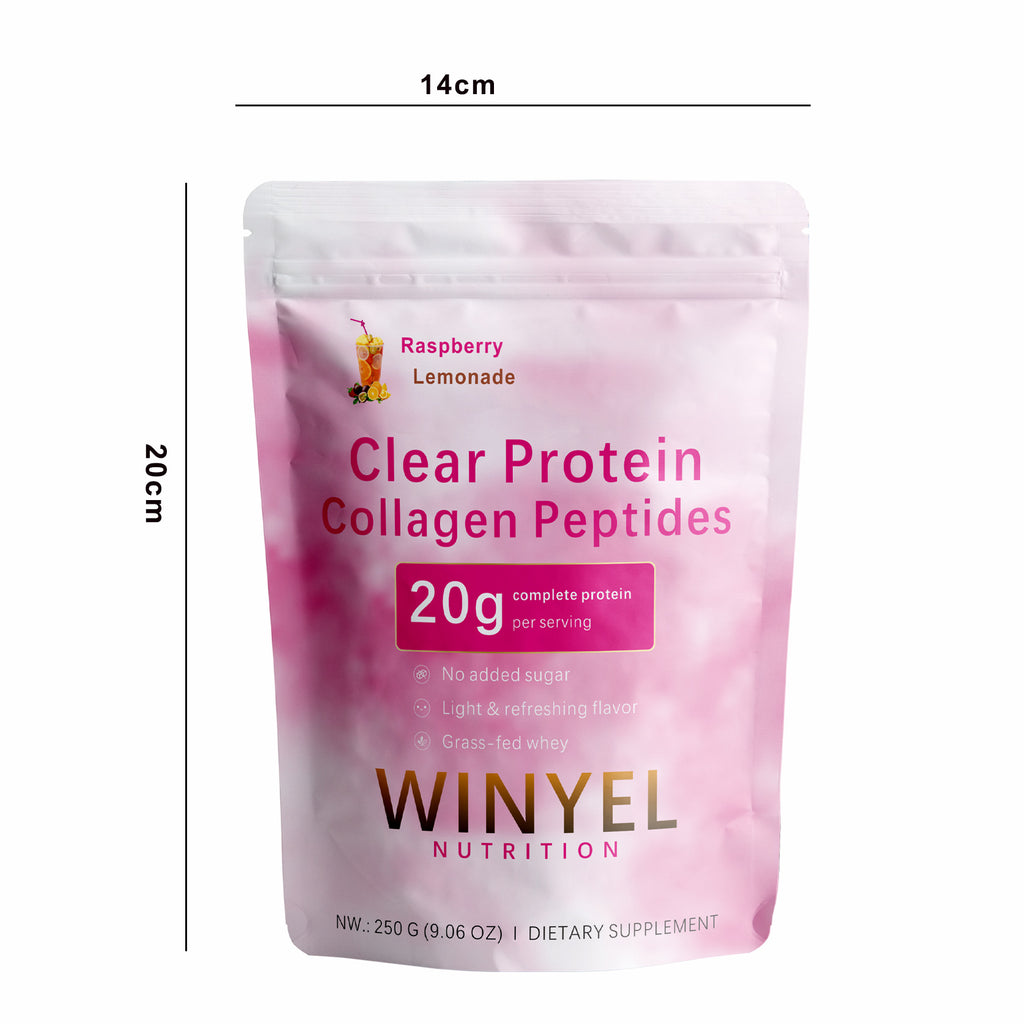 WINYEL Nutrition Clear Protein Collagen Peptides, Raspberry Lemonade, 20g Protein, Zero Sugar, Grass-Fed Whey, 250g by Josla