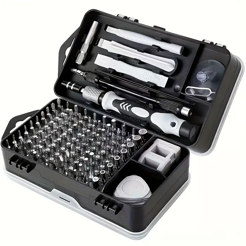 120pcs Magnetic Screwdriver Set, Cr-V Steel, Storage Rack, Magnetic Bowl