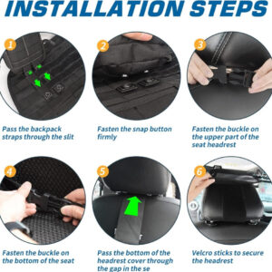 Universal Tactical Vehicle Back Seat Organizer With 3 Detachable Pouches - Image 4