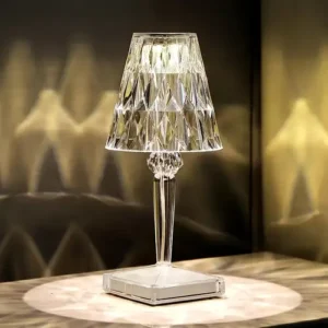 Rechargeable Crystal Table Lamp, 4000mAh, Touch Control, 3 Color Temps