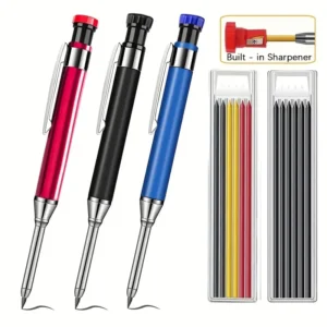 Carpenter Pencil Set with Sharpener, Center Punch and Scribe