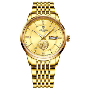 Mechanical Watch Fish Leap Longmen Watch Double Calendar Mechanical Watch Men's Waterproof - Image 2
