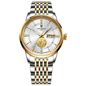 Mechanical Watch Fish Leap Longmen Watch Double Calendar Mechanical Watch Men's Waterproof - Image 3