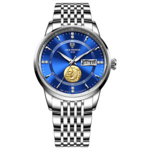 Mechanical Watch Fish Leap Longmen Watch Double Calendar Mechanical Watch Men's Waterproof - Image 10