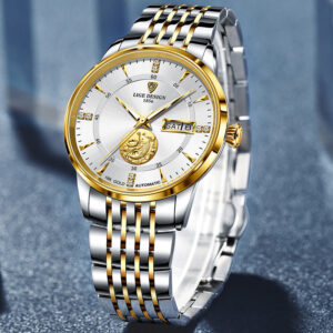 Mechanical Watch Fish Leap Longmen Watch Double Calendar Mechanical Watch Men's Waterproof - Image 1