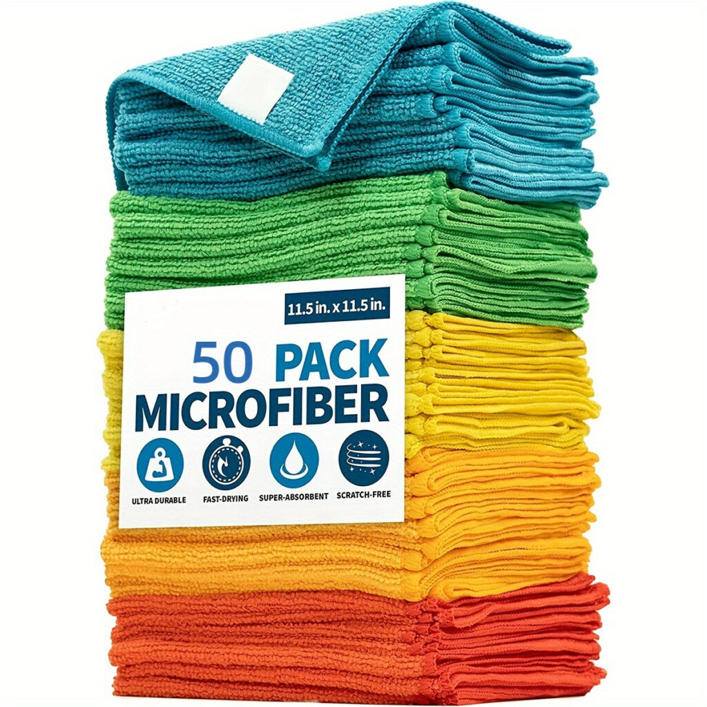 50pcs Gray Microfiber Car Wash Towels