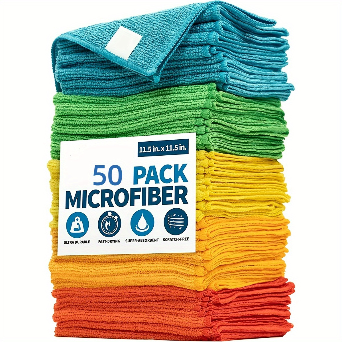 50pcs Gray Microfiber Car Wash Towels - Image 1