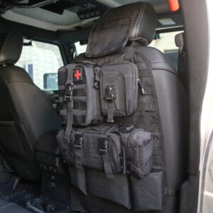 Universal Tactical Vehicle Back Seat Organizer With 3 Detachable Pouches - Image 2