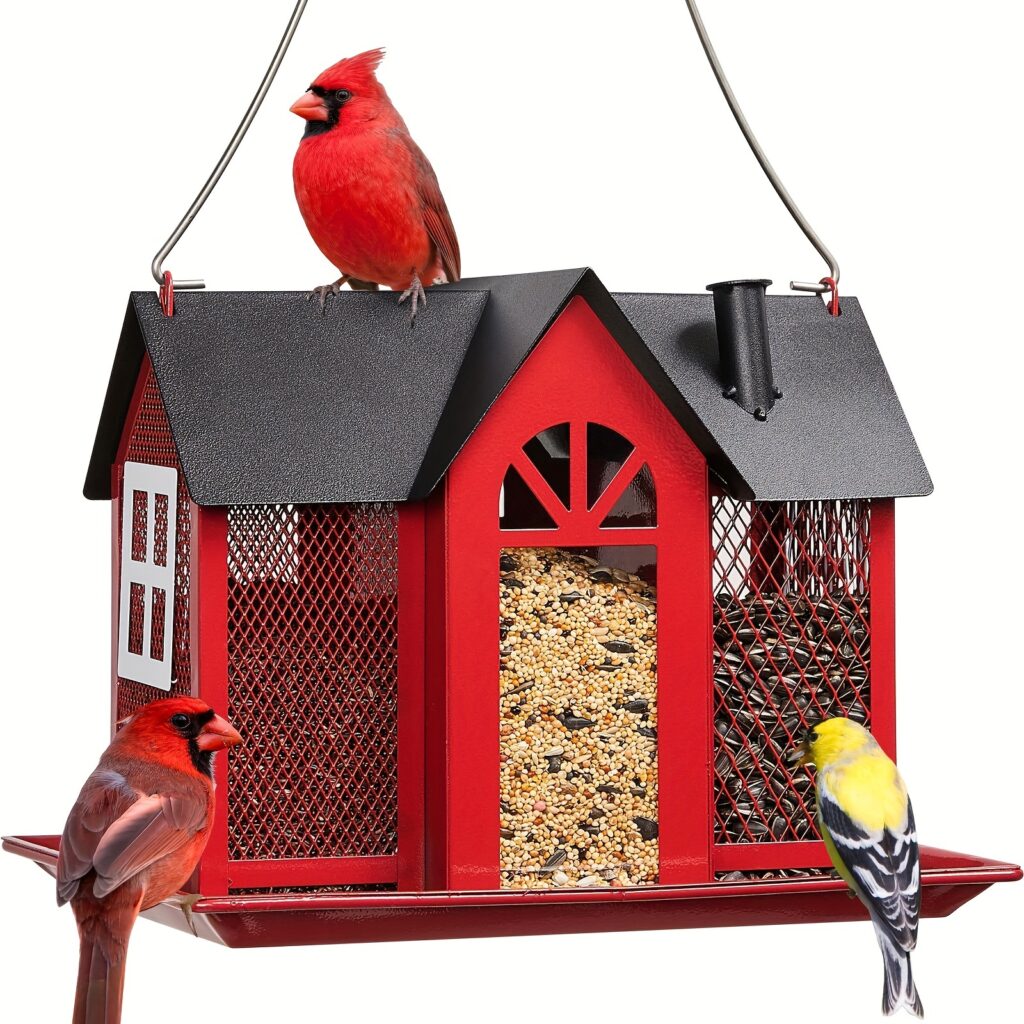 Kingsyard Metal Mesh Triple Bird Feeder House