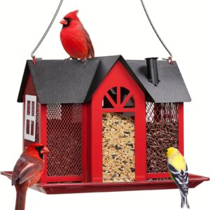 Kingsyard Metal Mesh Triple Bird Feeder House
