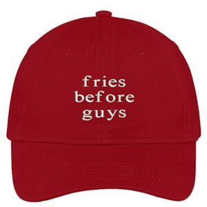 Trendy Apparel Shop Fries Before Guys Embroidered Soft Brushed Cotton Low Profile Cap