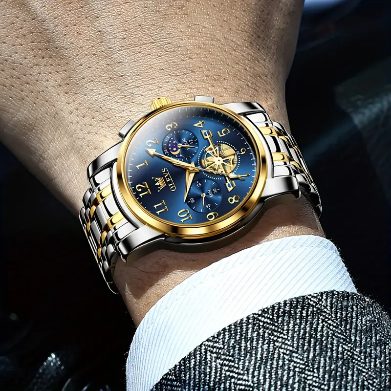 Men's Business Chronograph Watch (Faux Leather Strap)