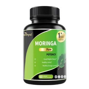 Pure Moringa Capsules - High Potency, Health & Fitness With Essential Vitamins & Amino Acids - 60 Capsules