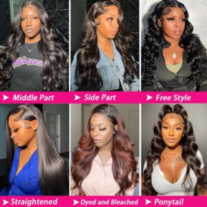 13x6 Front Lace Human Hair Wig, Natural Color, Body Wave, 150% Density - Image 2