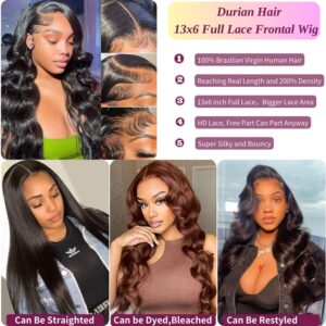 13x6 Front Lace Human Hair Wig, Natural Color, Body Wave, 150% Density - Image 5